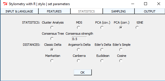 Stylo Statistics